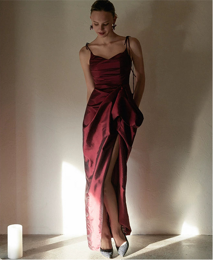 GOUDIN light luxury suspender evening dress-REX.