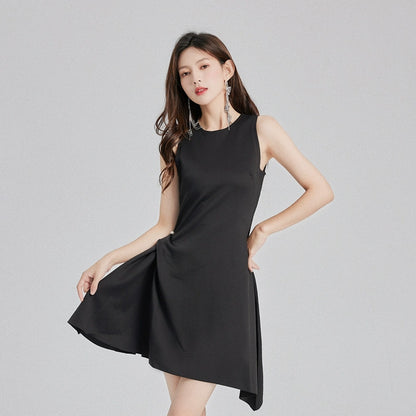 DOLLY Elegant Retro Style Crew Neck Sleeveless Slim Fit High Waist Dinner Dress-KIRSTEN