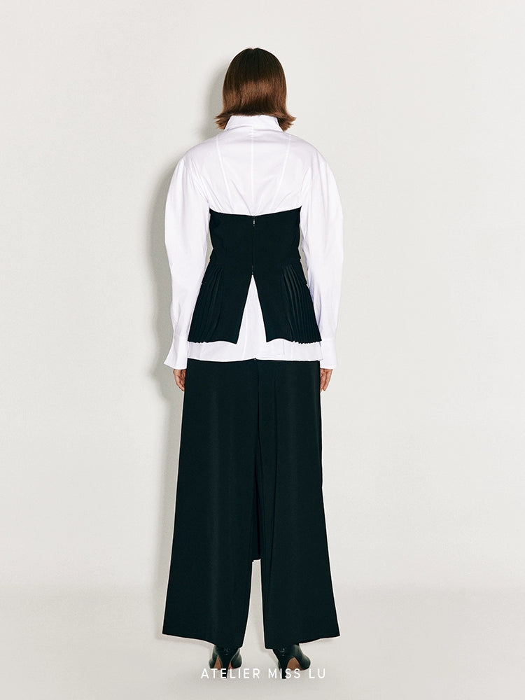 ATELIER MISS LU Fall/Winter pleated panelled A-line bandeau top - KENNY.