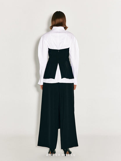 ATELIER MISS LU Fall/Winter pleated panelled A-line bandeau top - KENNY.