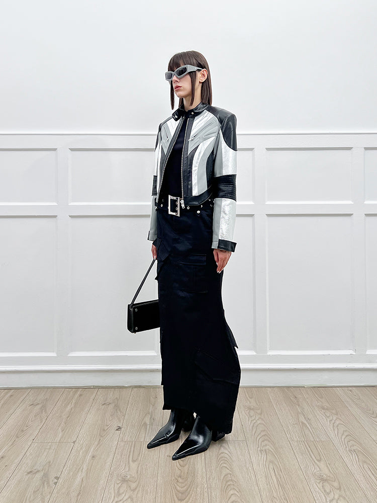 ANNAKIKI  geometric split workwear style skirt - JIHYO.