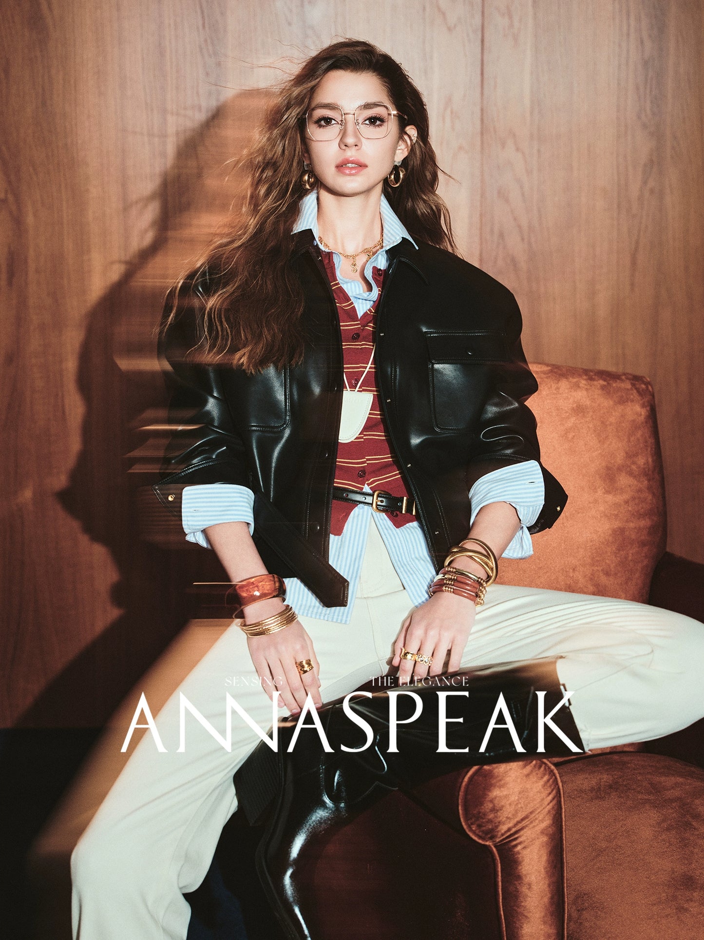 ANNASPEAK brand environmentally friendly leather silhouette jacket-LOXY.