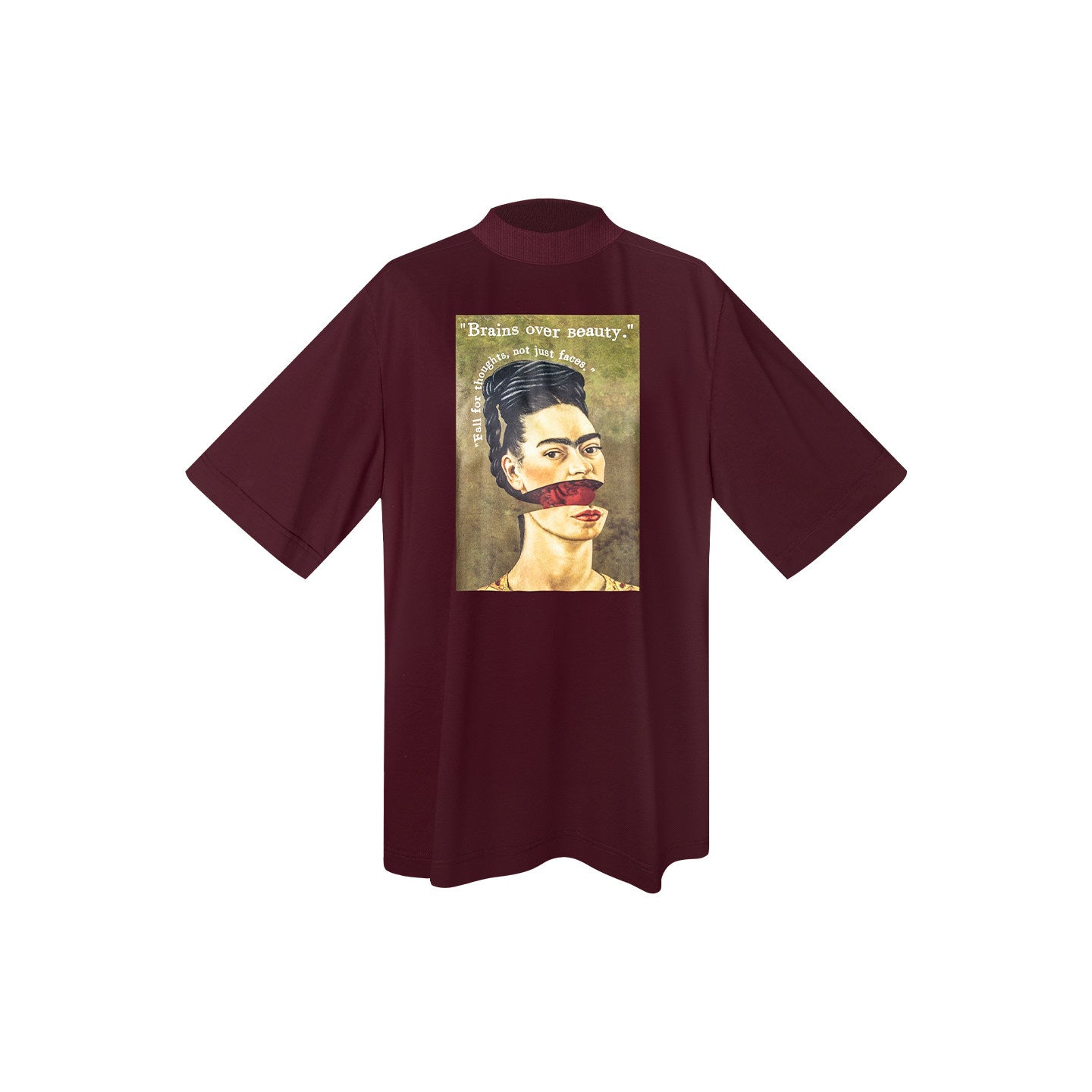 TUYUE Frida art print crew neck mercerized cotton short-sleeved T-shirt- ARCHER.