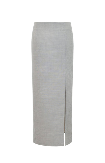 M essential Mackay designer raw linen skinny wool crystal lamp tassel bead suit - CHEN.