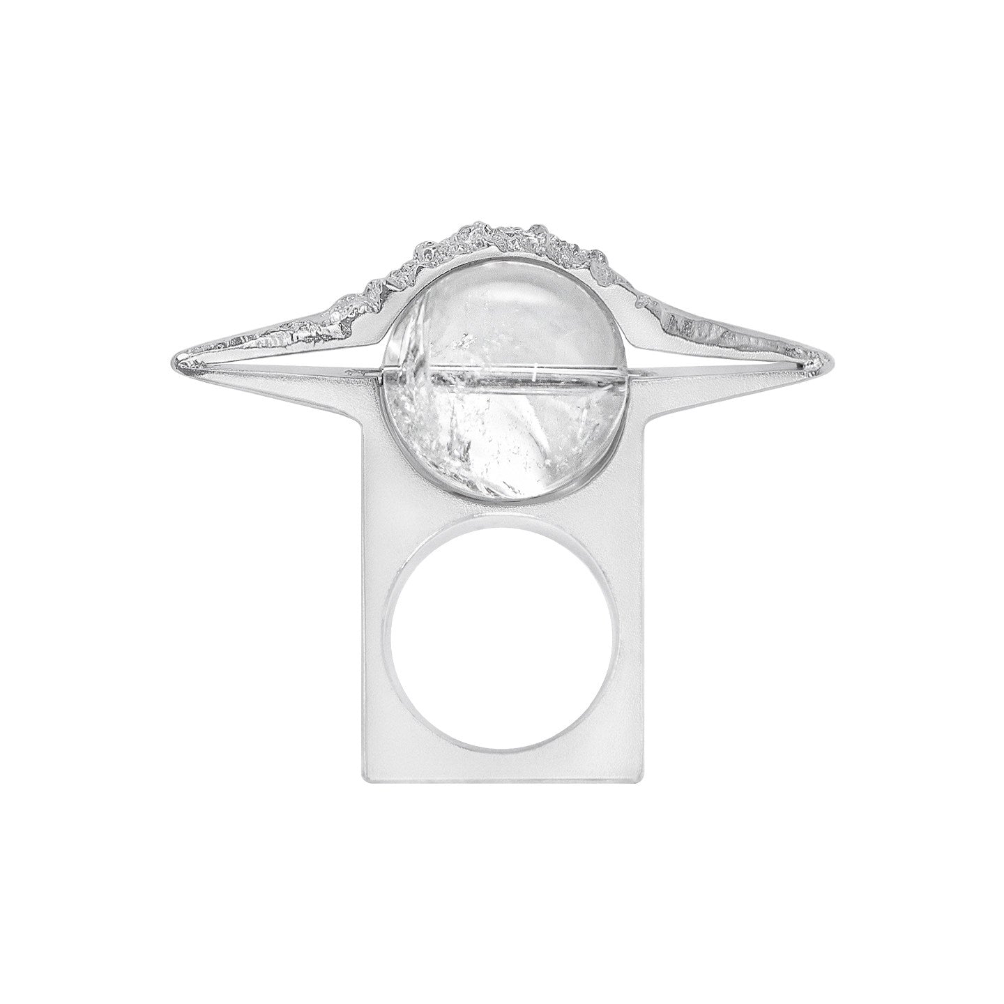 TUYUE silver gold plated plastic flower black hole ring - MONICA.