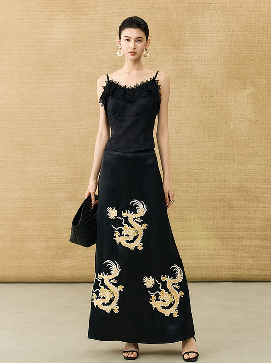 HECO Chinese High-end Acetate Lace Splicing Camisole - ZEPH.