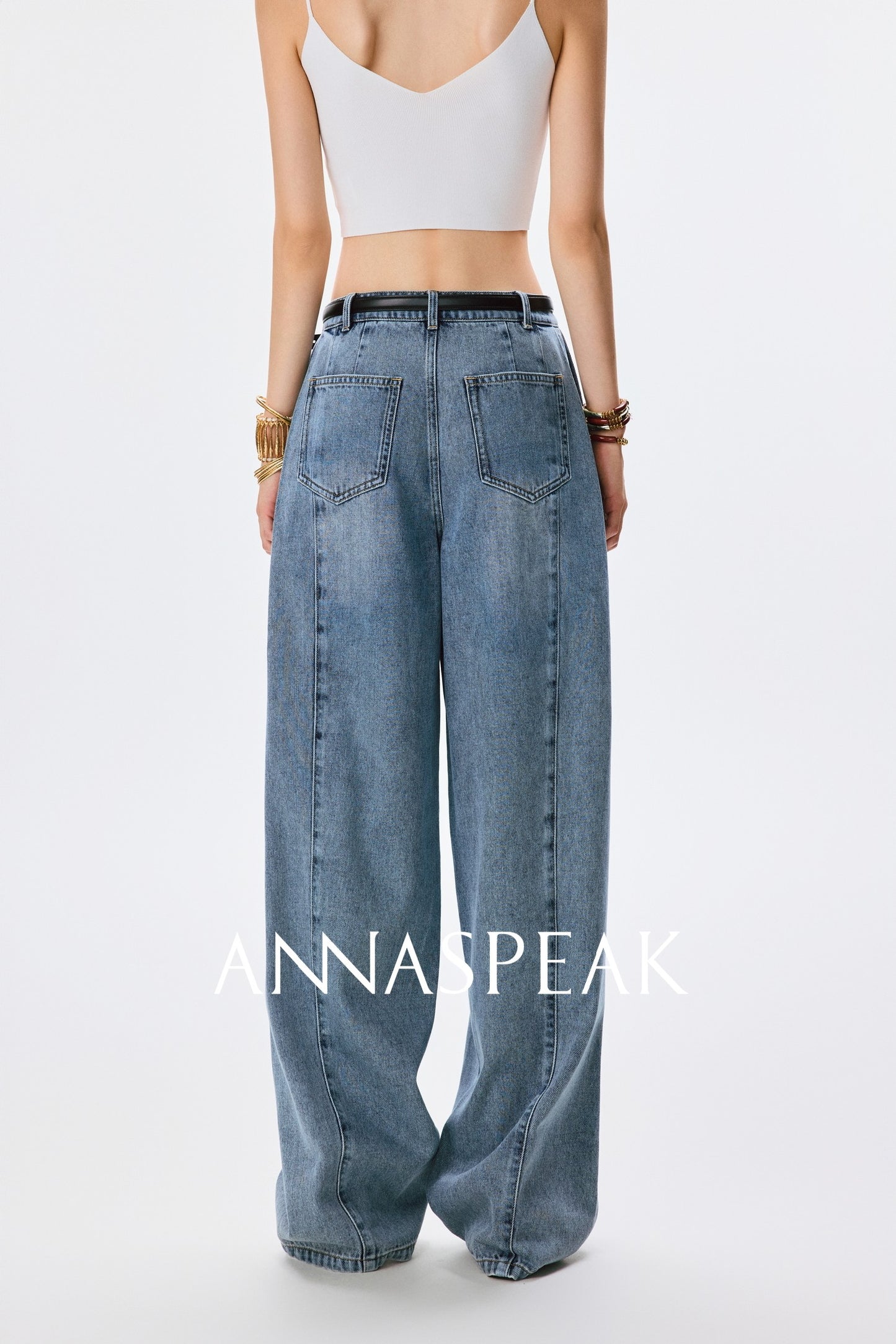 ANNASPEAK fashionable  cotton loose jeans-CHISA.
