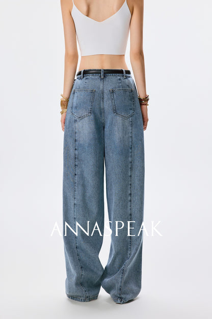 ANNASPEAK fashionable  cotton loose jeans-CHISA.