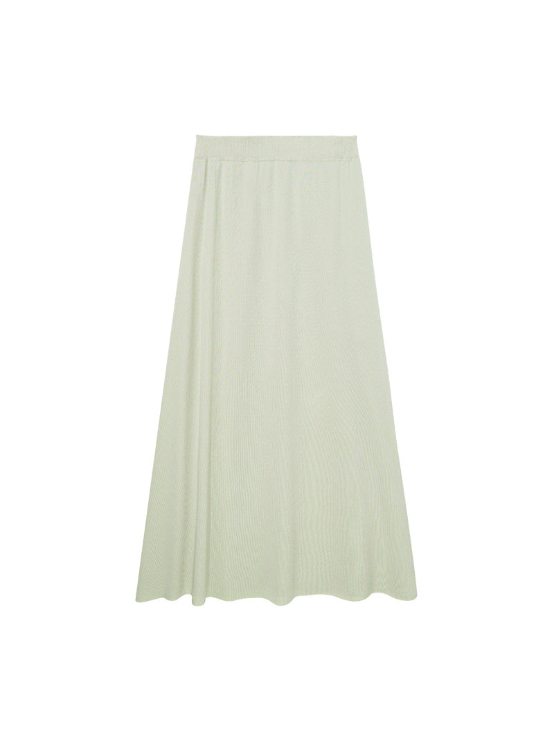 HECO High-waisted Draped Maxi Tencel Knitted Skirt - THERE.