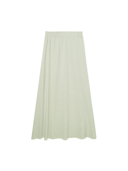 HECO High-waisted Draped Maxi Tencel Knitted Skirt - THERE.