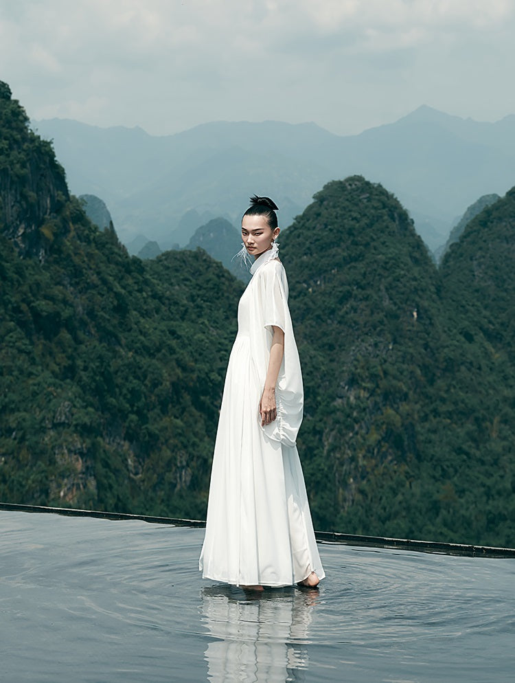 HECO Chinese Slightly Transparent Flowing Shawl Outer Jacket Fairy cape top - TRUST.