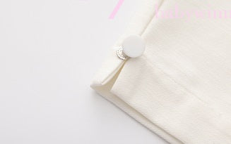 Le Palais Vintage 50s Pure White High-Waisted Hip Cropped Pants-EVERGREEN.