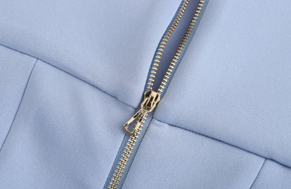 DOLLY High End Off Shoulder Peplum Tube Top Slim Fit Wedding Guest Dress-HANS