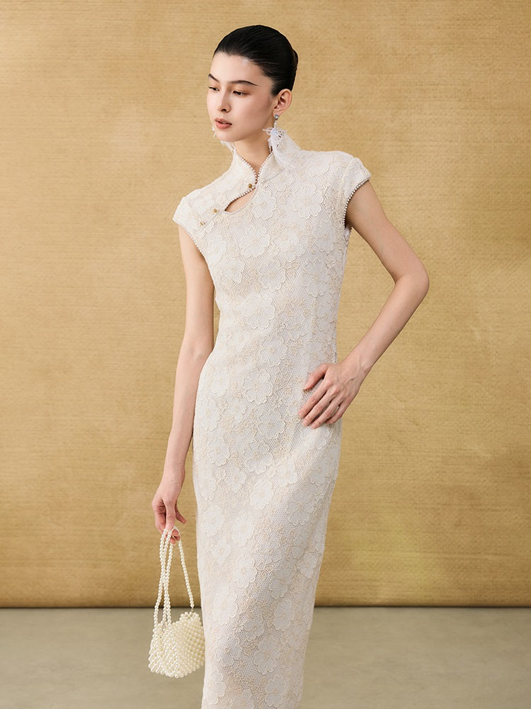 HECO new Chinese temperament flower embroidery cheongsam skirt - TAST.