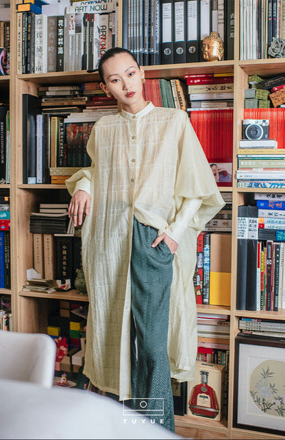 TUYUE round neck spliced holiday robe- RAPHIE.