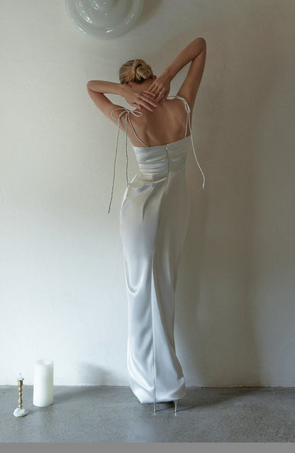 GOUDIN light luxury suspender evening dress-REX.
