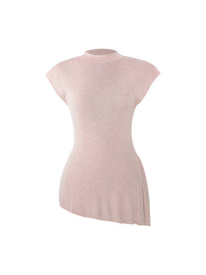 HECO Shoulder Sleeveless Oblique Hem Top - SABO.