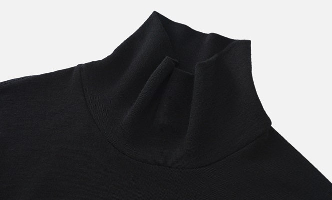 ZHUCHONGYUN Turtleneck Drawstring Silk Wool Blend Sleeve Top--MADO.