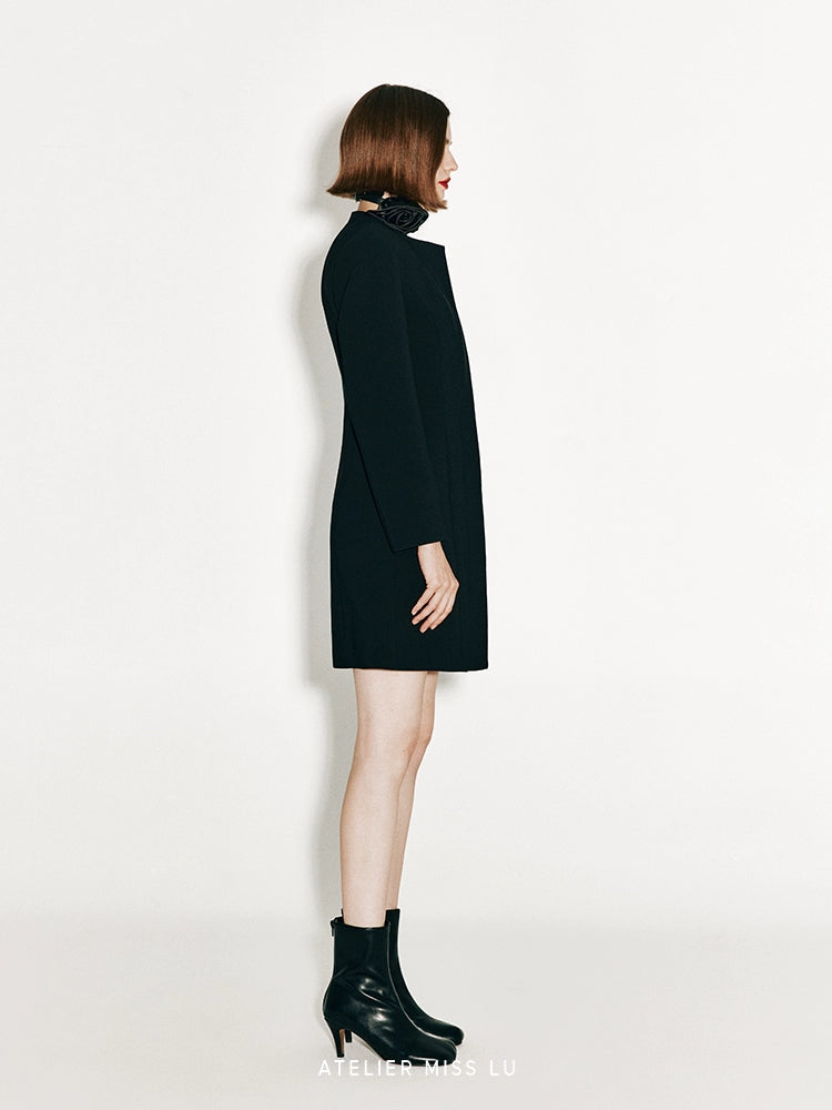 ATELIER MISS LU Slash Split Design Coat Dress - STEPH