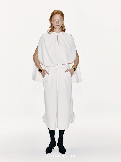 ATELIER MISS LU Off-the-Shoulder Slit Long-sleeved Silhouette Top - MARTY