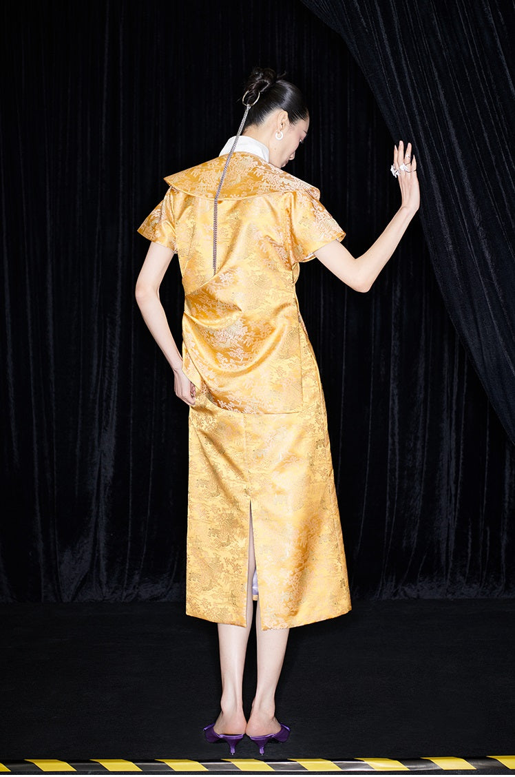 M essential Mackay designer Tan-e jacquard tile beads decorative collar - THANKS.