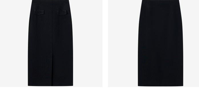 COMME MOI Lu Yan designer's new women's black knitted skirt with a center slit - ACCEES.