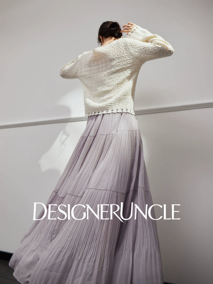 DGU "Suying" off-white knitted new air-quality versatile commuter top - Dana.