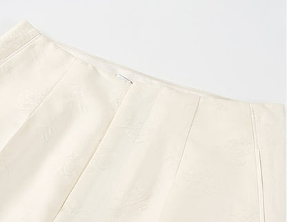 COMME MOI Lu Yan designer high-intelligence commuter silk wool jacquard wide-leg pants - BIEBER.