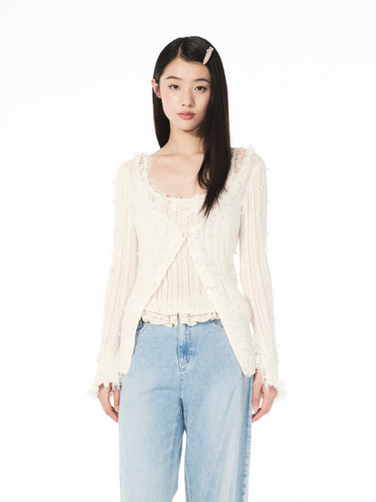FAME Lafim Lace Spliced Knit Vest Top- AMELIA.