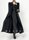 Hepburn Wool Coat with Detachable Shawl – Double-Faced 100% Wool