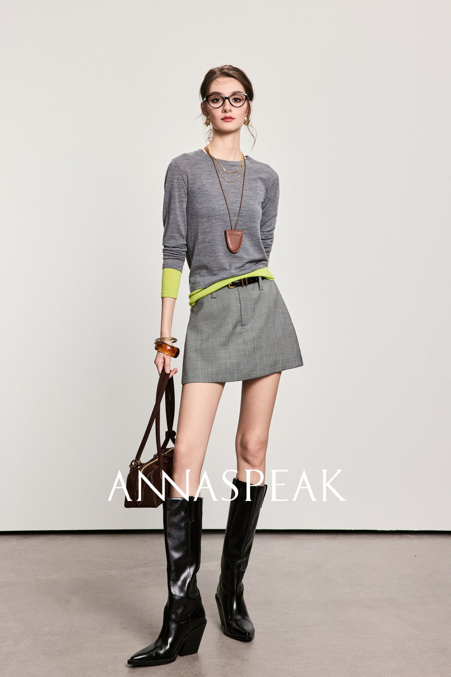 ANNASPEAK fake two pieces wool knit-LIAM.