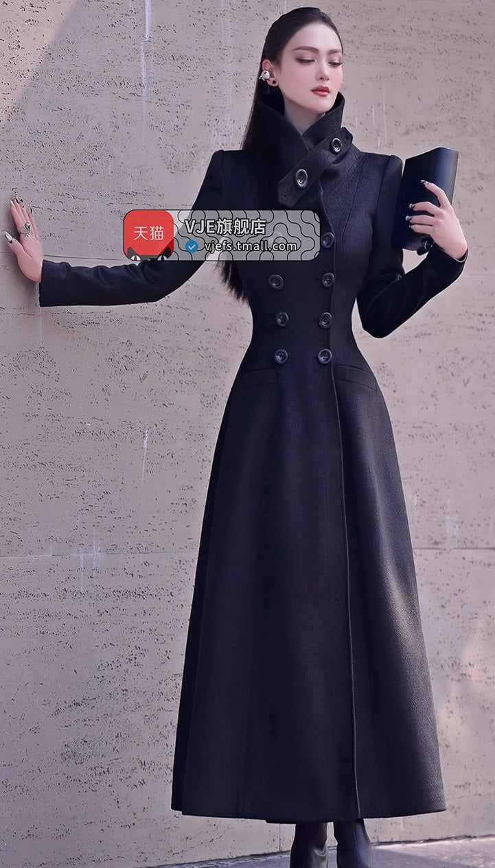 VJE Warm Woolen Double-breasted Thickened Coat-JONG.