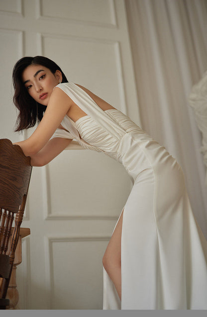 GOUDIN French light luxury vintage bridal evening dress-SANYA.