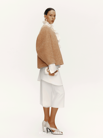 ATELIER MISS LU sleeve sheep wool-blend knitted jacket - SHUDDER