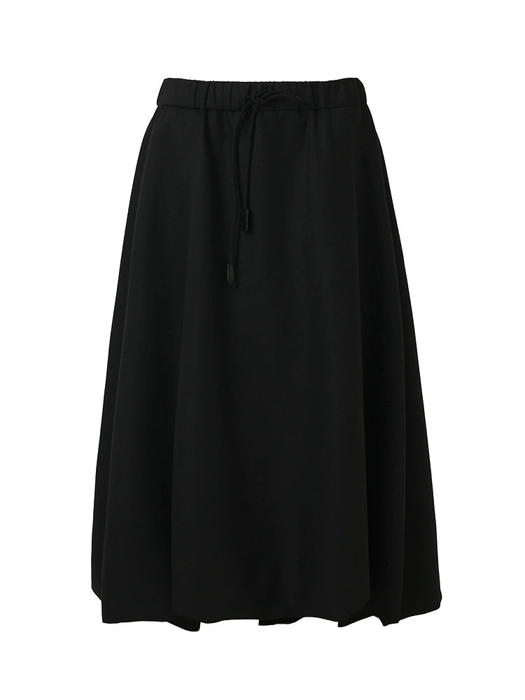 ZHUCHONGYUN loose bud mid-length black sheep wool skirt- HACHI.