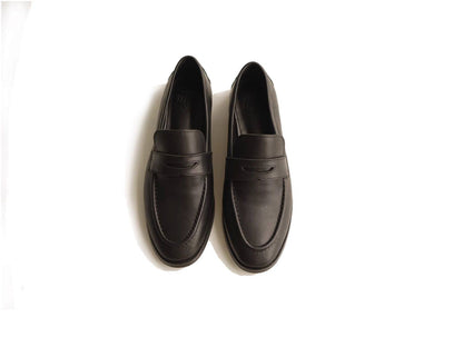 B-FEI classic black leather round-toe shoes-TENNY.