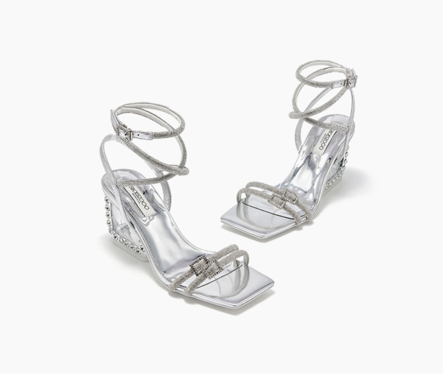 SHOESZOOO Slotted Strappy Open Toe Sandals Leather Block Heel  - DESTINY.
