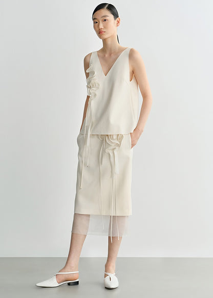 COMME MOI summer  women's fashion patchwork flower skirt - SHALOM.