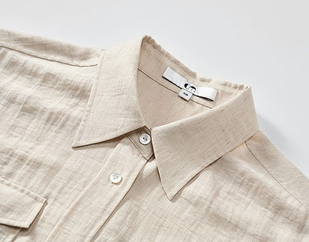 COMME MOI summer women's lapel loose short-sleeved shirt - EEMA.