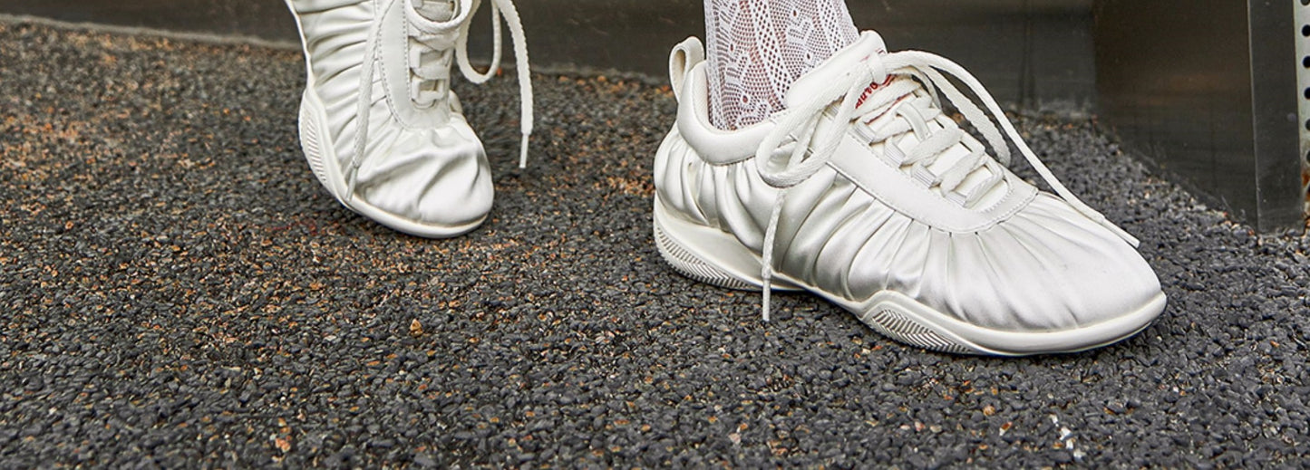 SHOESZOOO Pleated silk cloth casual shoes  - LUKE.