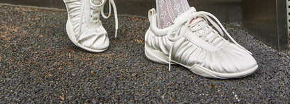 SHOESZOOO Pleated silk cloth casual shoes  - LUKE.