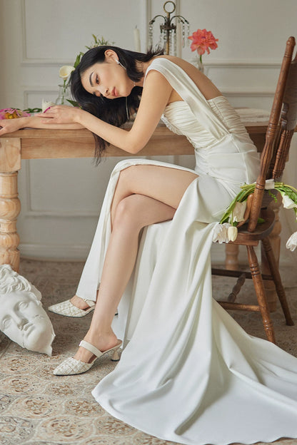 GOUDIN French light luxury vintage bridal evening dress-SANYA.