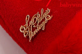 le palais vintage retro elegant red furry slit jacket coat - Dtri.