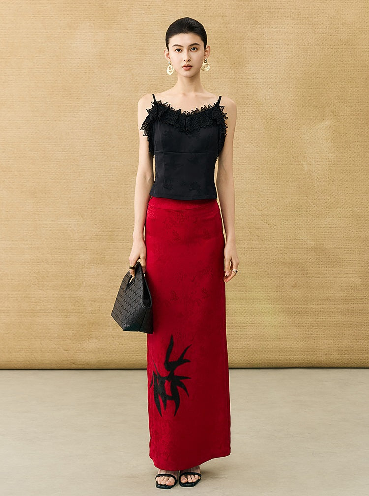 HECO Chinese High-end Acetate Lace Splicing Camisole - ZEPH.