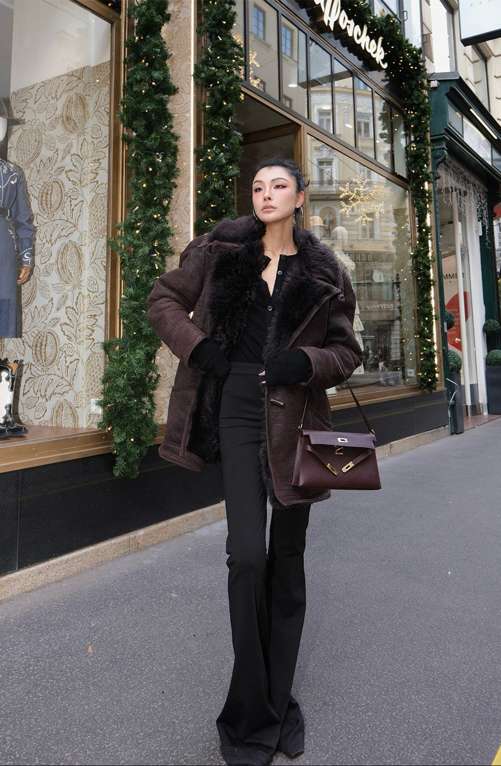 MEI SUNGUAN crocodile-patterned vintage fur jacket - LARRY