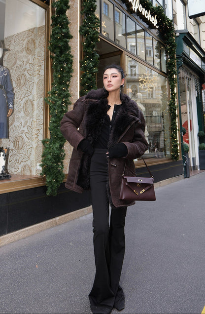 MEI SUNGUAN crocodile-patterned vintage fur jacket - LARRY