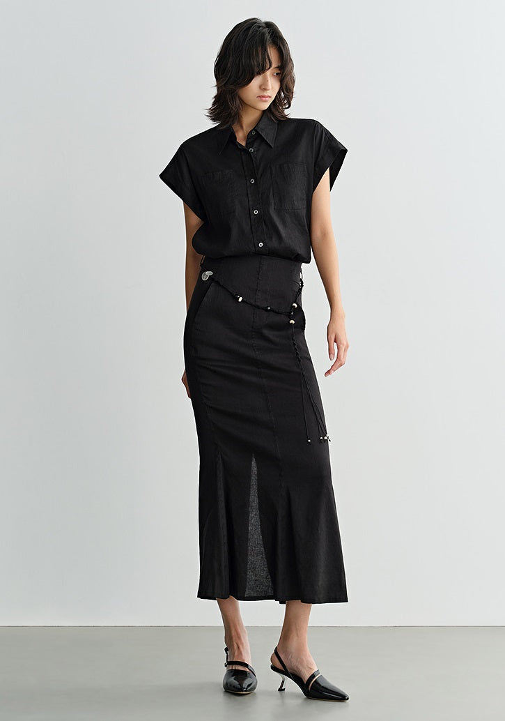 COMME MOI summer delicate fashion shell beaded waist rope - GEORGE.