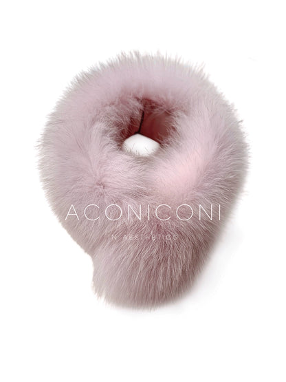Aconiconi Winter pink wool cape fox fur sleeve double-sided coat-Sakura
