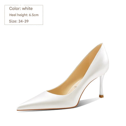 PJJUU satin pointed toe stiletto shoes - CUPID.