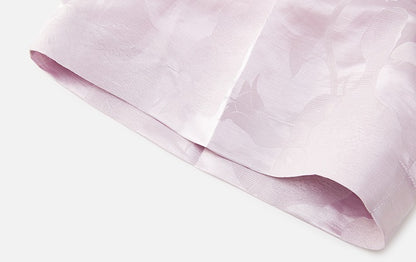 ZHUCHONGYUN summer jacquard lace-up pleated short pants.-WINRY.